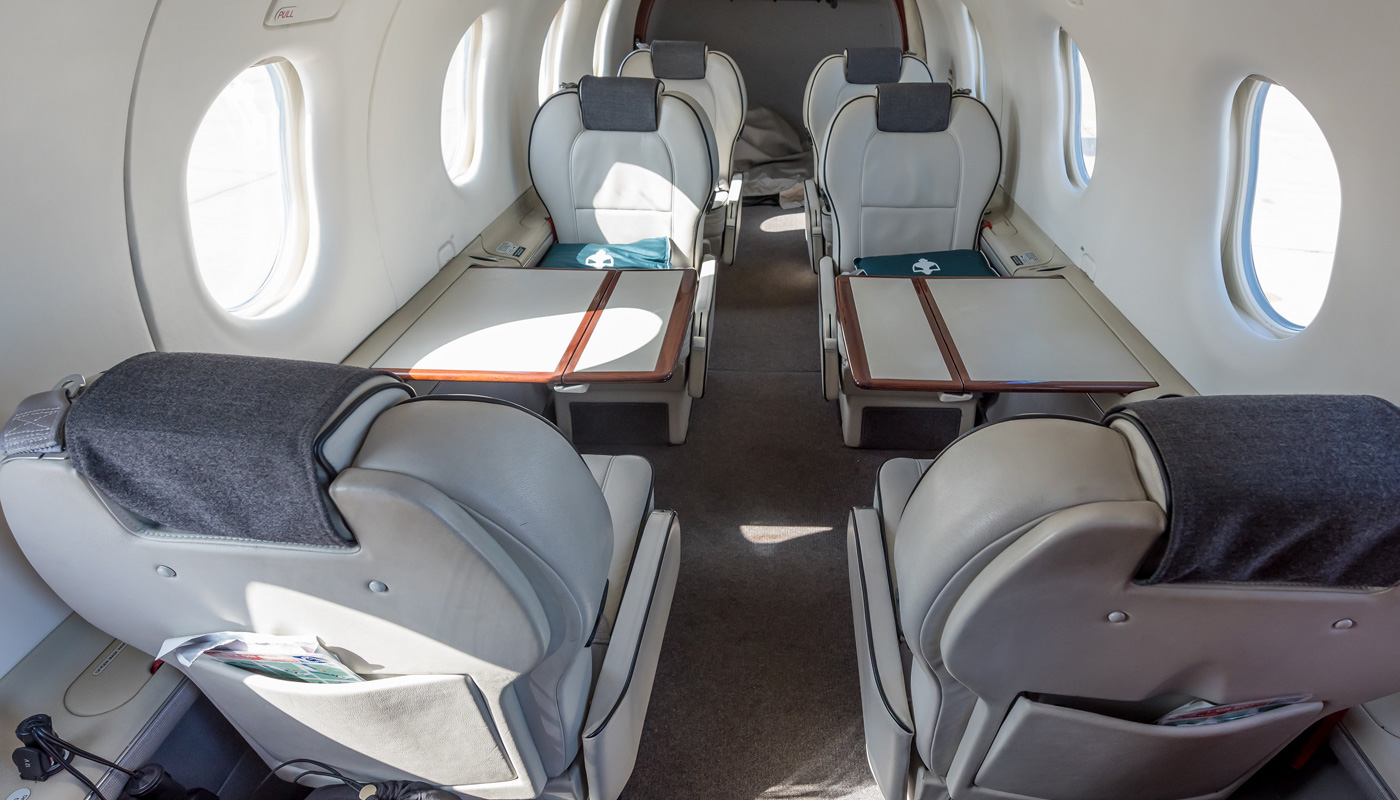 Pilatus PC-12/47 interior view aft