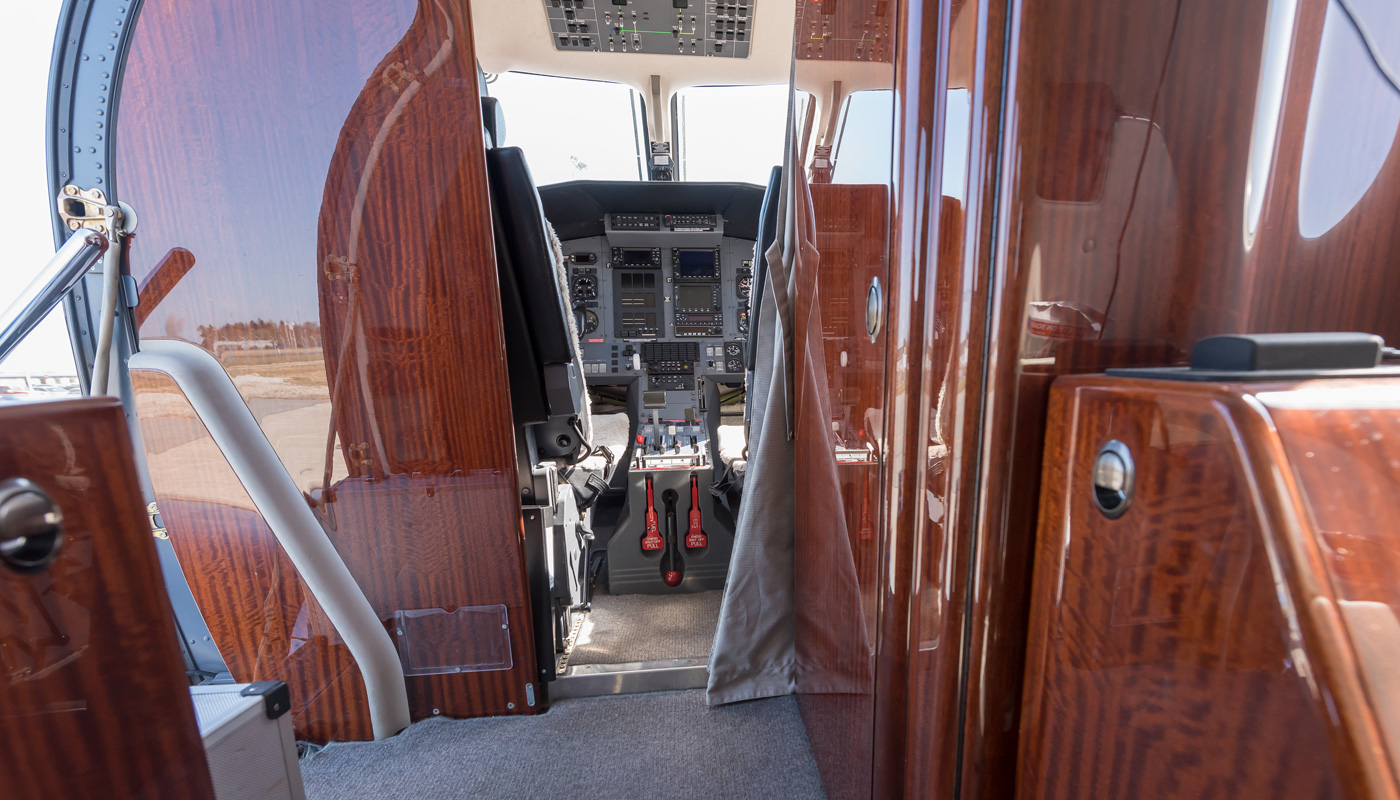 Pilatus PC-12/47 front lavatory and galley