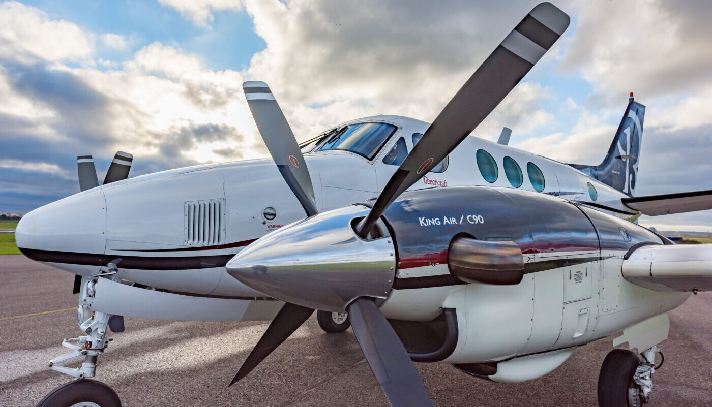 1977 Beech King Air C90, SE-IIB, left side engine