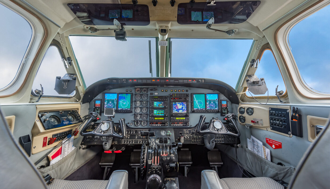 Picture of the 1977 King Air C90, SE-IIB, updated avionics.