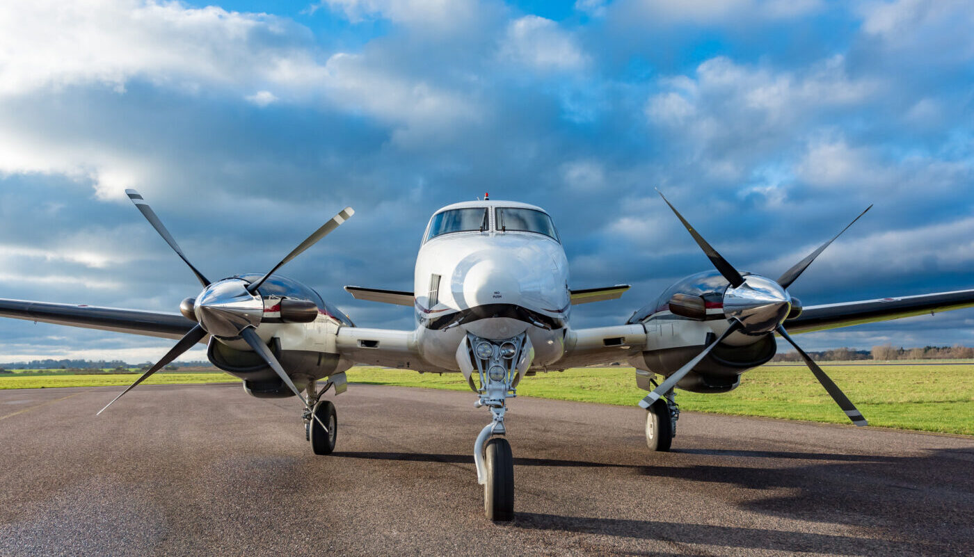 1977 Beech King Air C90, SE-IIB, front view